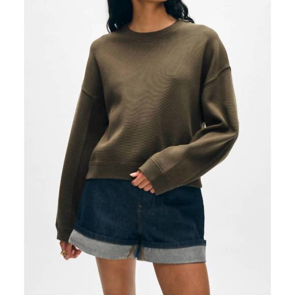 WHITE + WARREN Tops - NEW WHITE + WARREN superfine organic cotton sweatshirt in dark sage